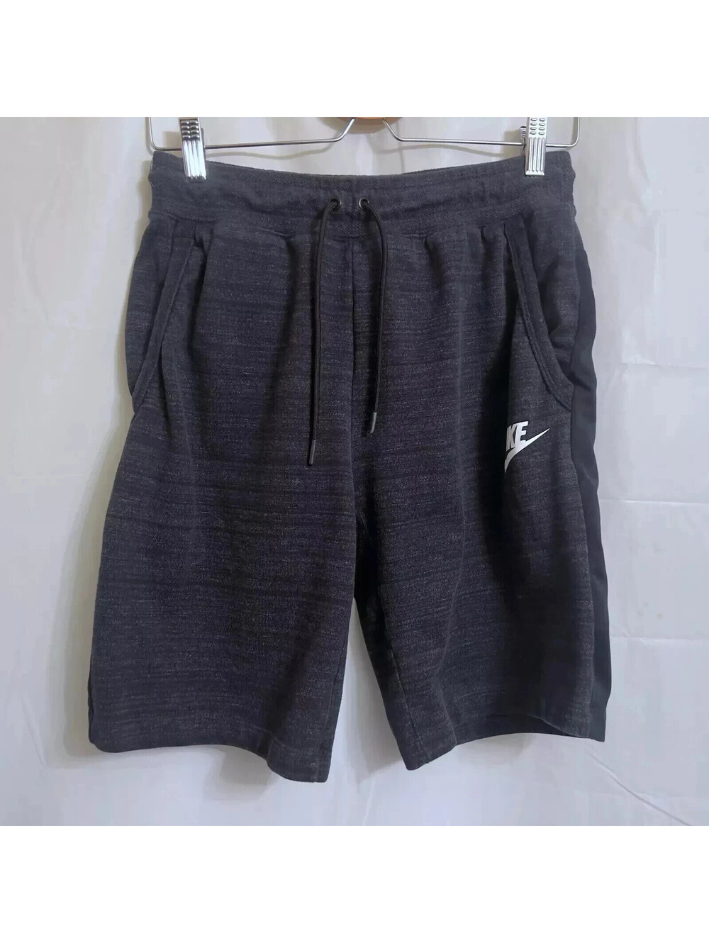 Nike Cotton Blend Sweat Shorts Men's Small S Black / White 9 1/2" Inseam